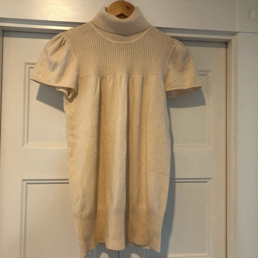 Cashmere Cap Sleeve Turtleneck Sweater